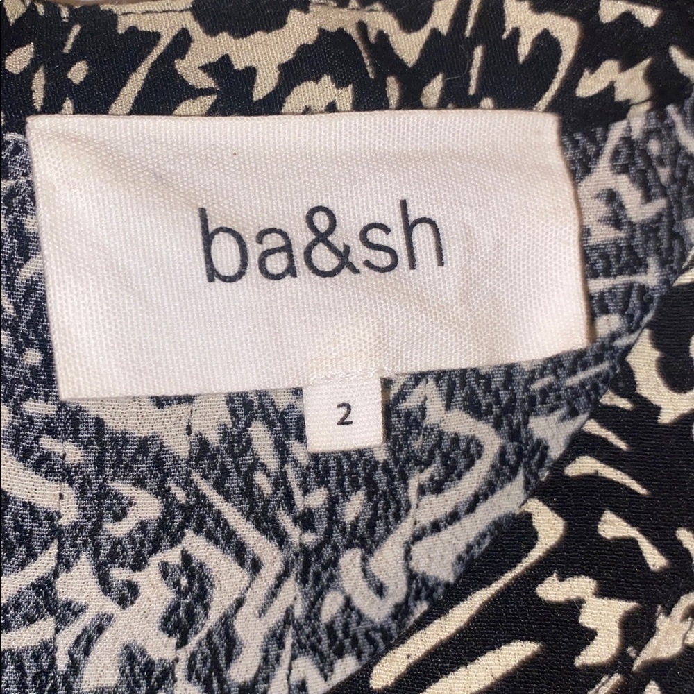 ba&sh Lio Pintucked Shirt Abstract Blouse 100% viscose half sleeves Size 2 - Picture 6 of 16